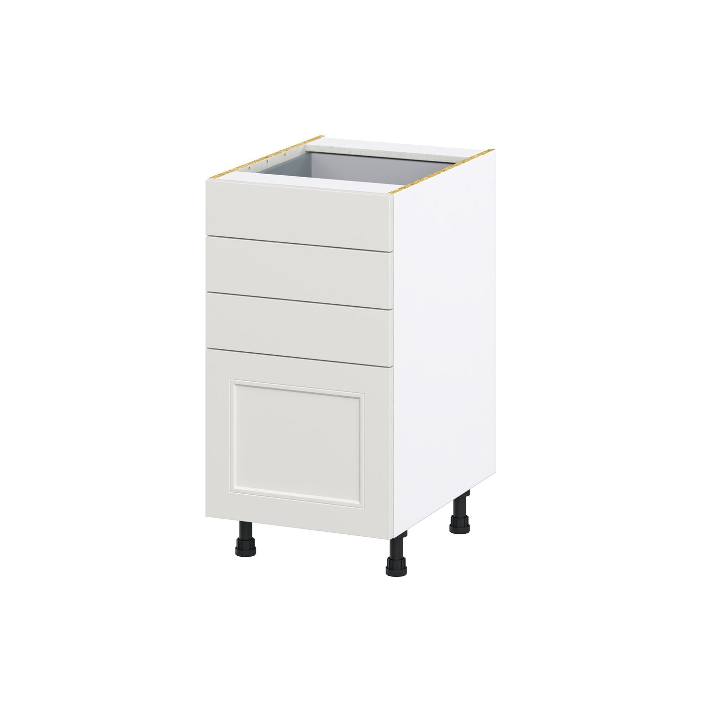 Hugo&Borg Belcourt 18-in W x 34.5-in H x 24-in D Gray Painted 4-Drawer Base Fully Assembled Cabinet (Recessed Panel Style)