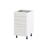 Hugo&Borg Belcourt 18-in W x 34.5-in H x 24-in D Gray Painted 4-Drawer Base Fully Assembled Cabinet (Recessed Panel Style)