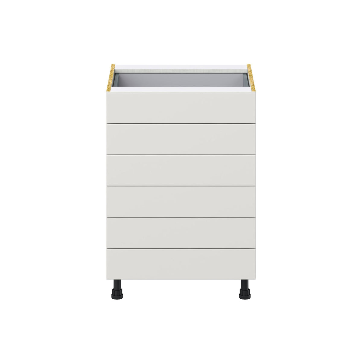 Hugo&Borg Belcourt 24-in W x 34.5-in H x 24-in D Gray Painted 6-Drawer Base Fully Assembled Cabinet (Recessed Panel Style)
