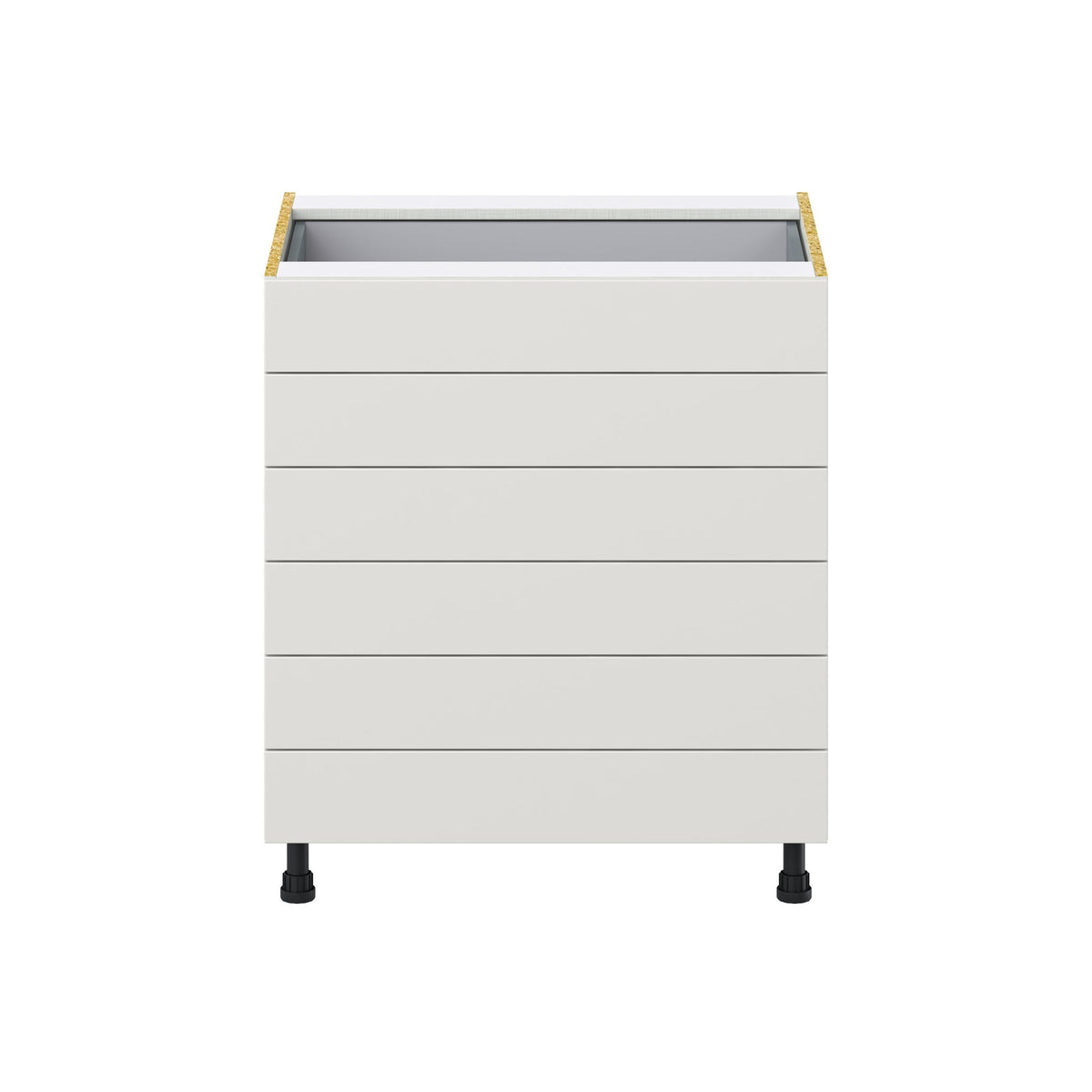 Hugo&Borg Belcourt 30-in W x 34.5-in H x 24-in D Gray Painted 6-Drawer Base Fully Assembled Cabinet (Recessed Panel Style)