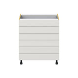 Hugo&Borg Belcourt 30-in W x 34.5-in H x 24-in D Gray Painted 6-Drawer Base Fully Assembled Cabinet (Recessed Panel Style)