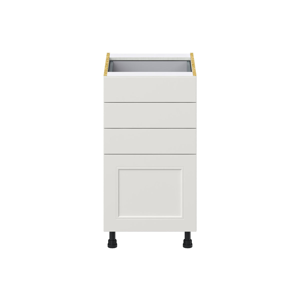 Hugo&Borg Belcourt 18-in W x 34.5-in H x 24-in D Gray Painted 4-Drawer Base Fully Assembled Cabinet (Recessed Panel Style)