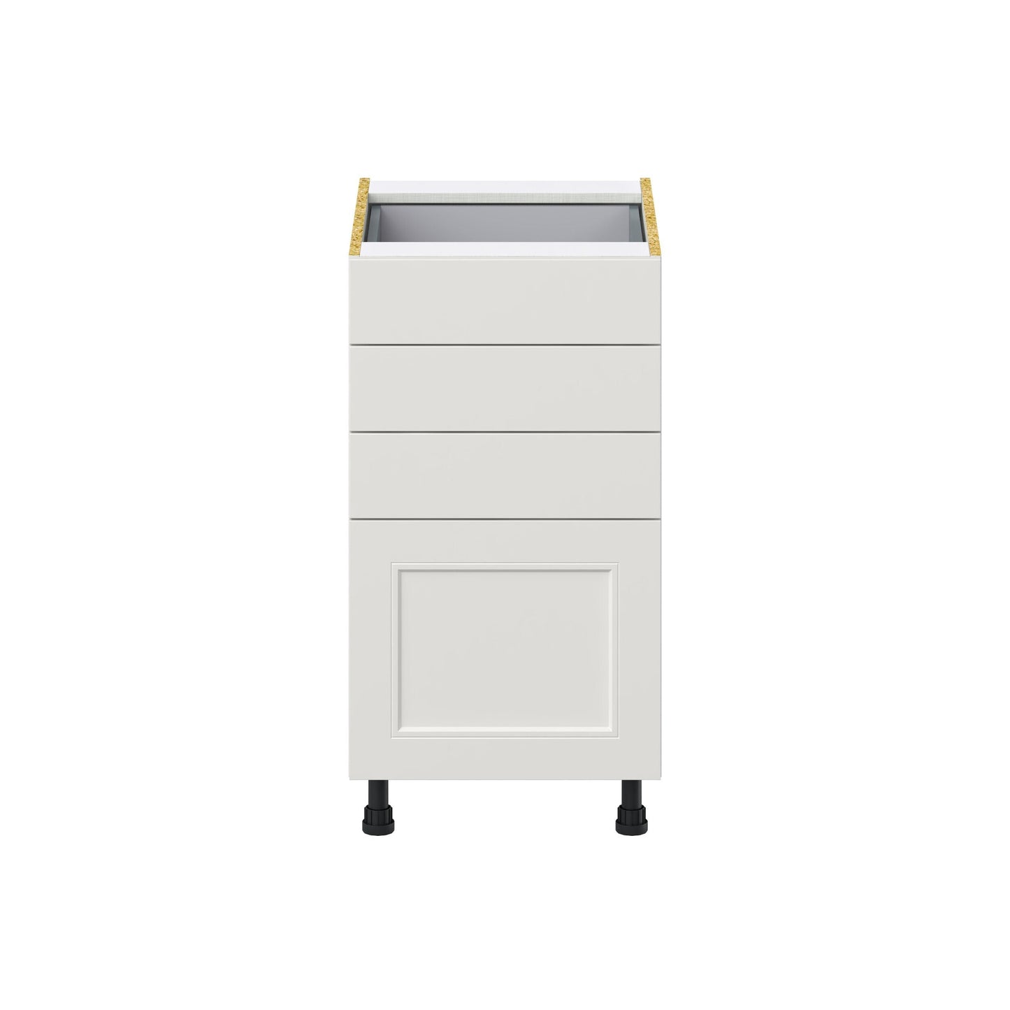 Hugo&Borg Belcourt 18-in W x 34.5-in H x 24-in D Gray Painted 4-Drawer Base Fully Assembled Cabinet (Recessed Panel Style)