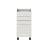 Hugo&Borg Belcourt 18-in W x 34.5-in H x 24-in D Gray Painted 4-Drawer Base Fully Assembled Cabinet (Recessed Panel Style)