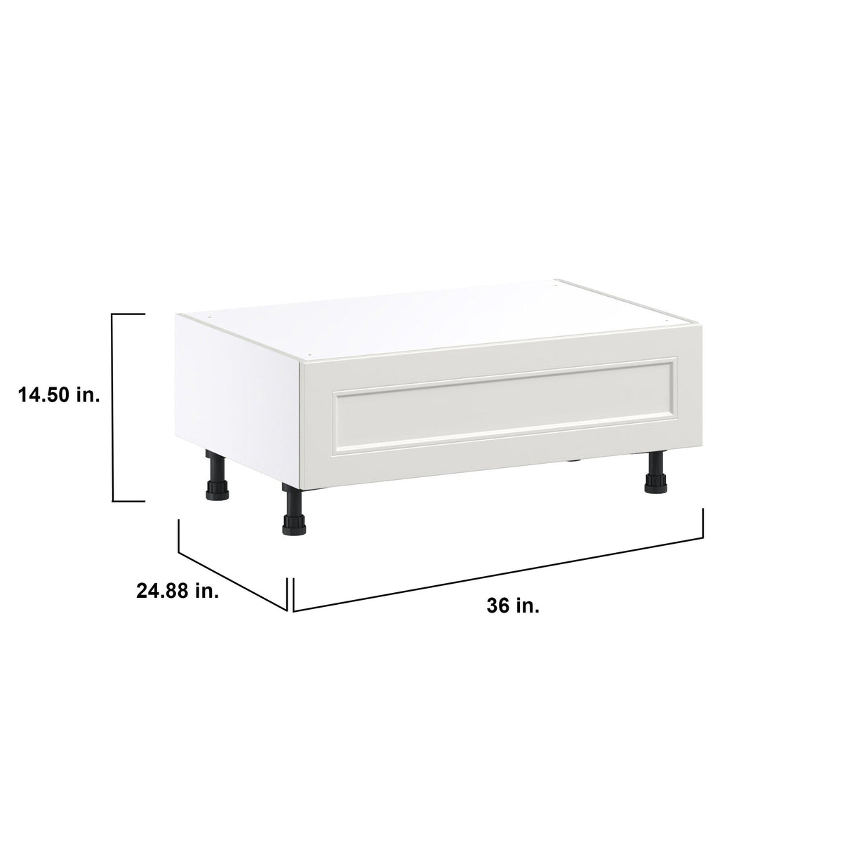 Hugo&Borg Belcourt 36-in W x 14.5-in H x 24-in D Gray Painted 1-Drawer Base Fully Assembled Cabinet (Recessed Panel Style)