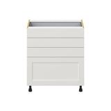 Hugo&Borg Belcourt 30-in W x 34.5-in H x 24-in D Gray Painted 4-Drawer Base Fully Assembled Cabinet (Recessed Panel Style)