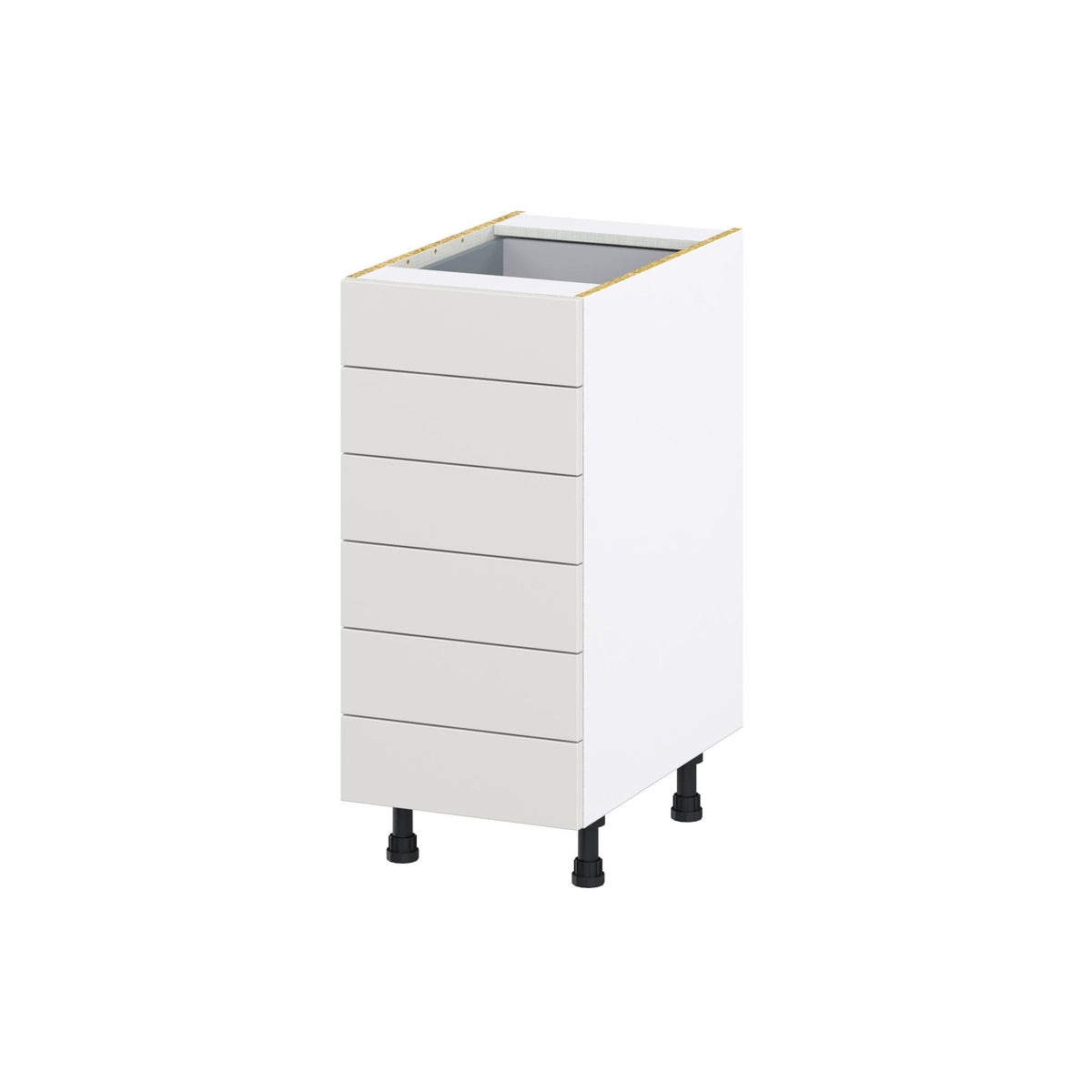 Hugo&Borg Belcourt 15-in W x 34.5-in H x 24-in D Gray Painted 6-Drawer Base Fully Assembled Cabinet (Recessed Panel Style)