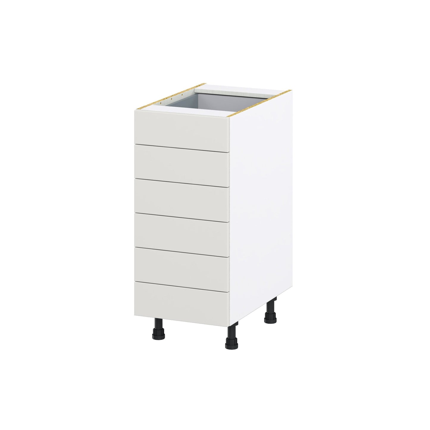 Hugo&Borg Belcourt 15-in W x 34.5-in H x 24-in D Gray Painted 6-Drawer Base Fully Assembled Cabinet (Recessed Panel Style)
