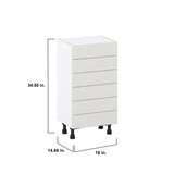 Hugo&Borg Belcourt 18-in W x 34.5-in H x 14-in D Gray Painted 6-Drawer Base Fully Assembled Cabinet (Recessed Panel Style)