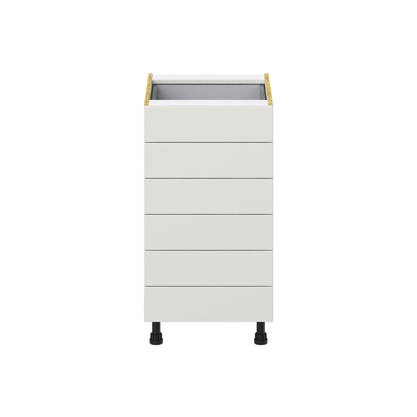 Hugo&Borg Belcourt 18-in W x 34.5-in H x 24-in D Gray Painted 6-Drawer Base Fully Assembled Cabinet (Recessed Panel Style)