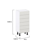 Hugo&Borg Belcourt 15-in W x 34.5-in H x 14-in D Gray Painted 6-Drawer Base Fully Assembled Cabinet (Recessed Panel Style)