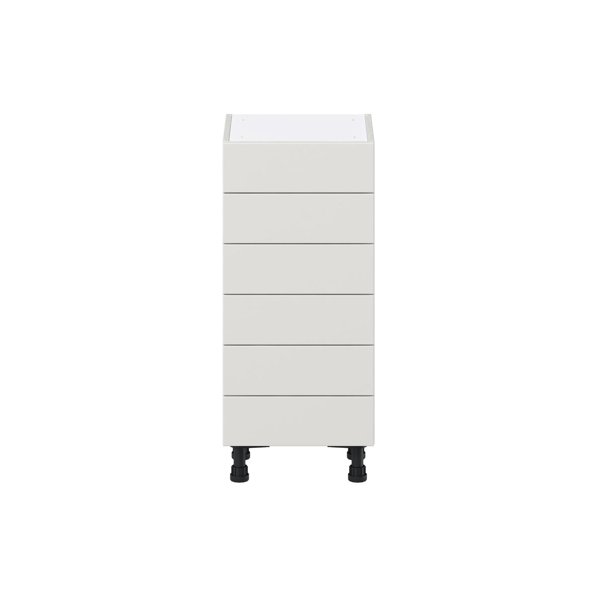 Hugo&Borg Belcourt 15-in W x 34.5-in H x 14-in D Gray Painted 6-Drawer Base Fully Assembled Cabinet (Recessed Panel Style)