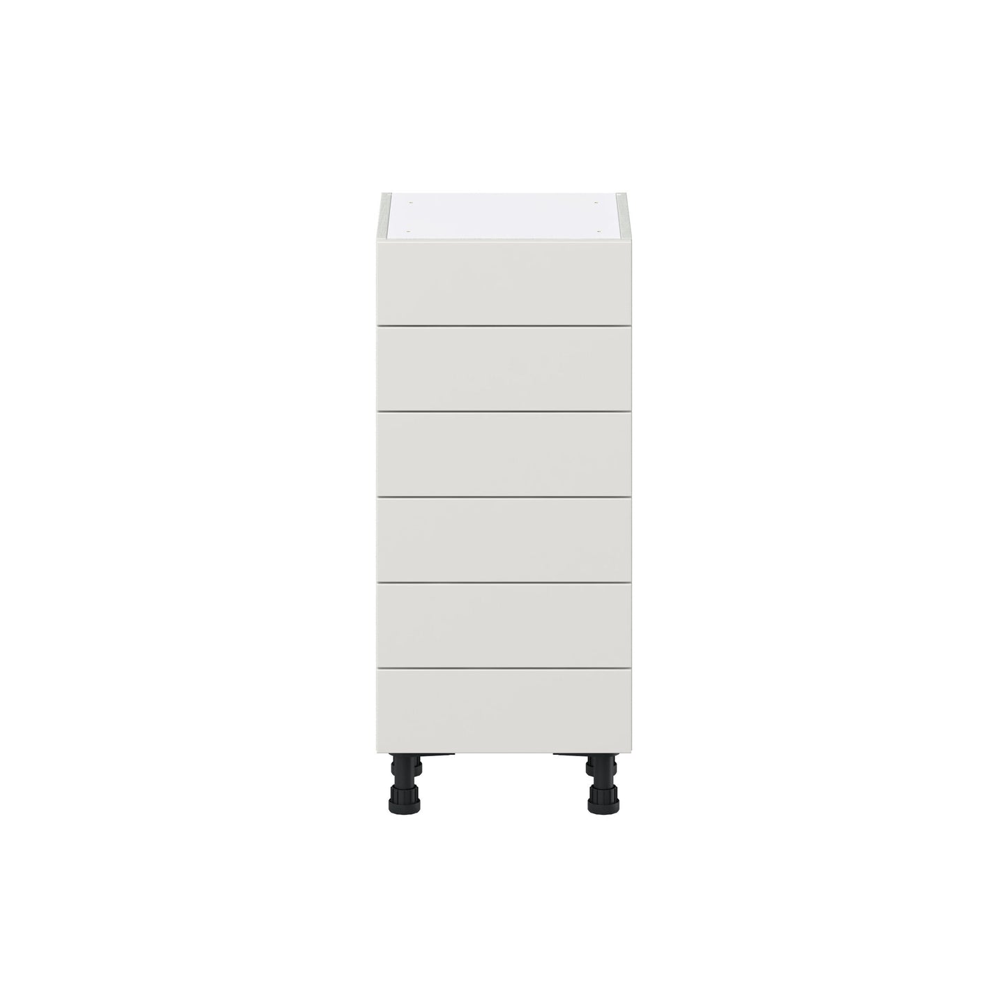 Hugo&Borg Belcourt 15-in W x 34.5-in H x 14-in D Gray Painted 6-Drawer Base Fully Assembled Cabinet (Recessed Panel Style)