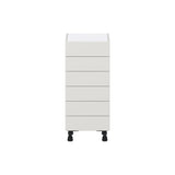 Hugo&Borg Belcourt 15-in W x 34.5-in H x 14-in D Gray Painted 6-Drawer Base Fully Assembled Cabinet (Recessed Panel Style)