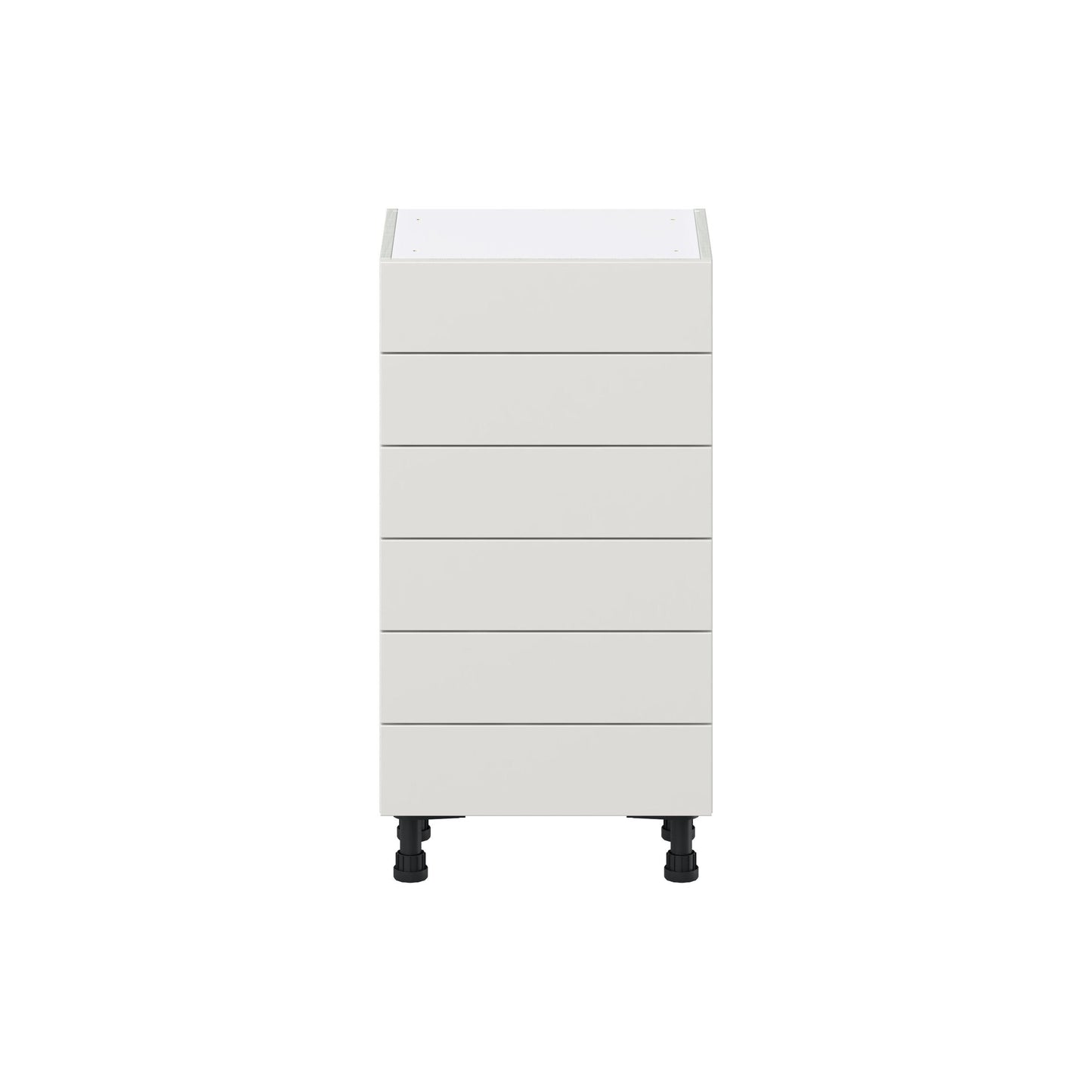 Hugo&Borg Belcourt 18-in W x 34.5-in H x 14-in D Gray Painted 6-Drawer Base Fully Assembled Cabinet (Recessed Panel Style)