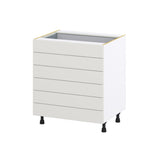Hugo&Borg Belcourt 30-in W x 34.5-in H x 24-in D Gray Painted 6-Drawer Base Fully Assembled Cabinet (Recessed Panel Style)