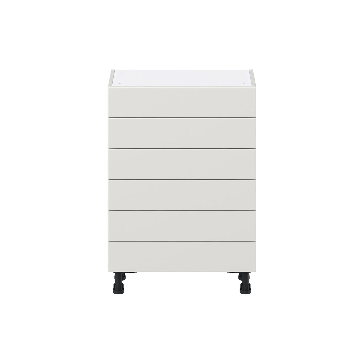 Hugo&Borg Belcourt 24-in W x 34.5-in H x 14-in D Gray Painted 6-Drawer Base Fully Assembled Cabinet (Recessed Panel Style)