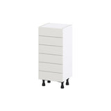 Hugo&Borg Belcourt 15-in W x 34.5-in H x 14-in D Gray Painted 6-Drawer Base Fully Assembled Cabinet (Recessed Panel Style)