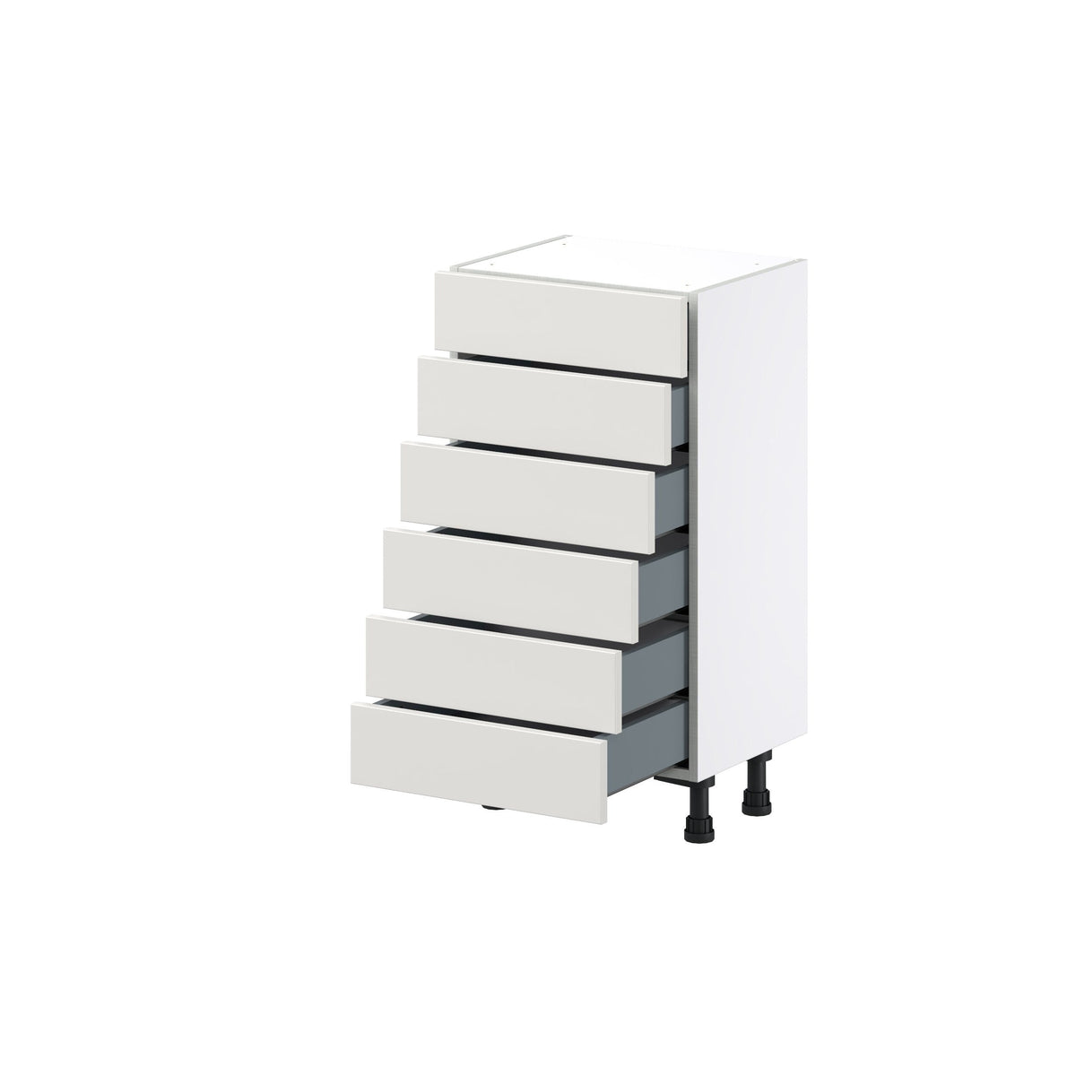 Hugo&Borg Belcourt 18-in W x 34.5-in H x 14-in D Gray Painted 6-Drawer Base Fully Assembled Cabinet (Recessed Panel Style)