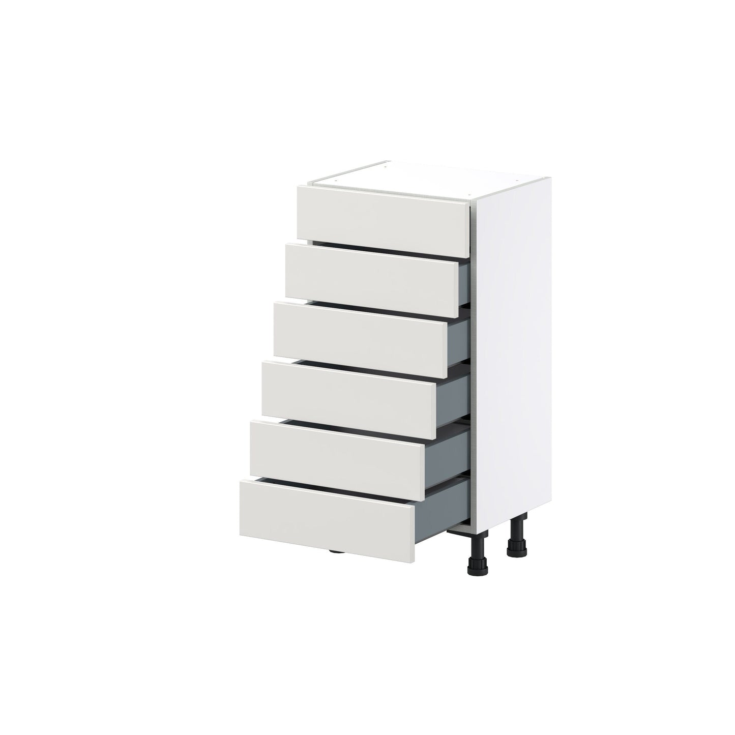 Hugo&Borg Belcourt 18-in W x 34.5-in H x 14-in D Gray Painted 6-Drawer Base Fully Assembled Cabinet (Recessed Panel Style)