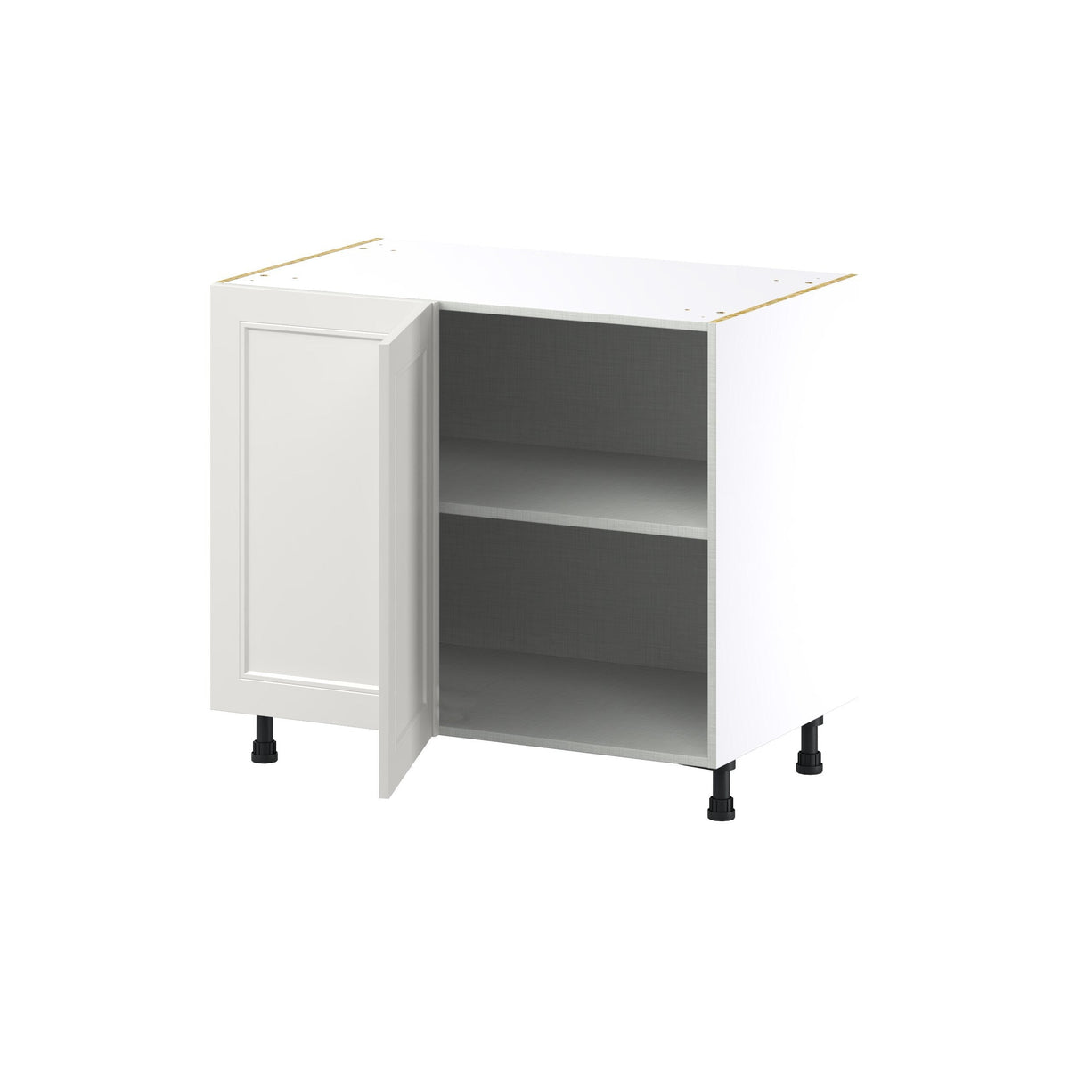 Hugo&Borg Belcourt 39-in W x 34.5-in H x 24-in D Gray Painted Blind Corner Base Fully Assembled Cabinet (Recessed Panel Shaker Style)