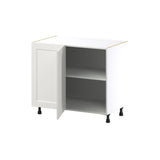 Hugo&Borg Belcourt 39-in W x 34.5-in H x 24-in D Gray Painted Blind Corner Base Fully Assembled Cabinet (Recessed Panel Shaker Style)