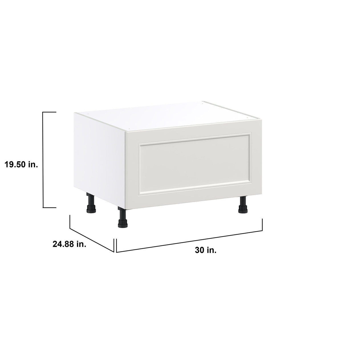 Hugo&Borg Belcourt 30-in W x 19.5-in H x 23-in D Gray Painted 1-Drawer Base Fully Assembled Cabinet (Recessed Panel Style)