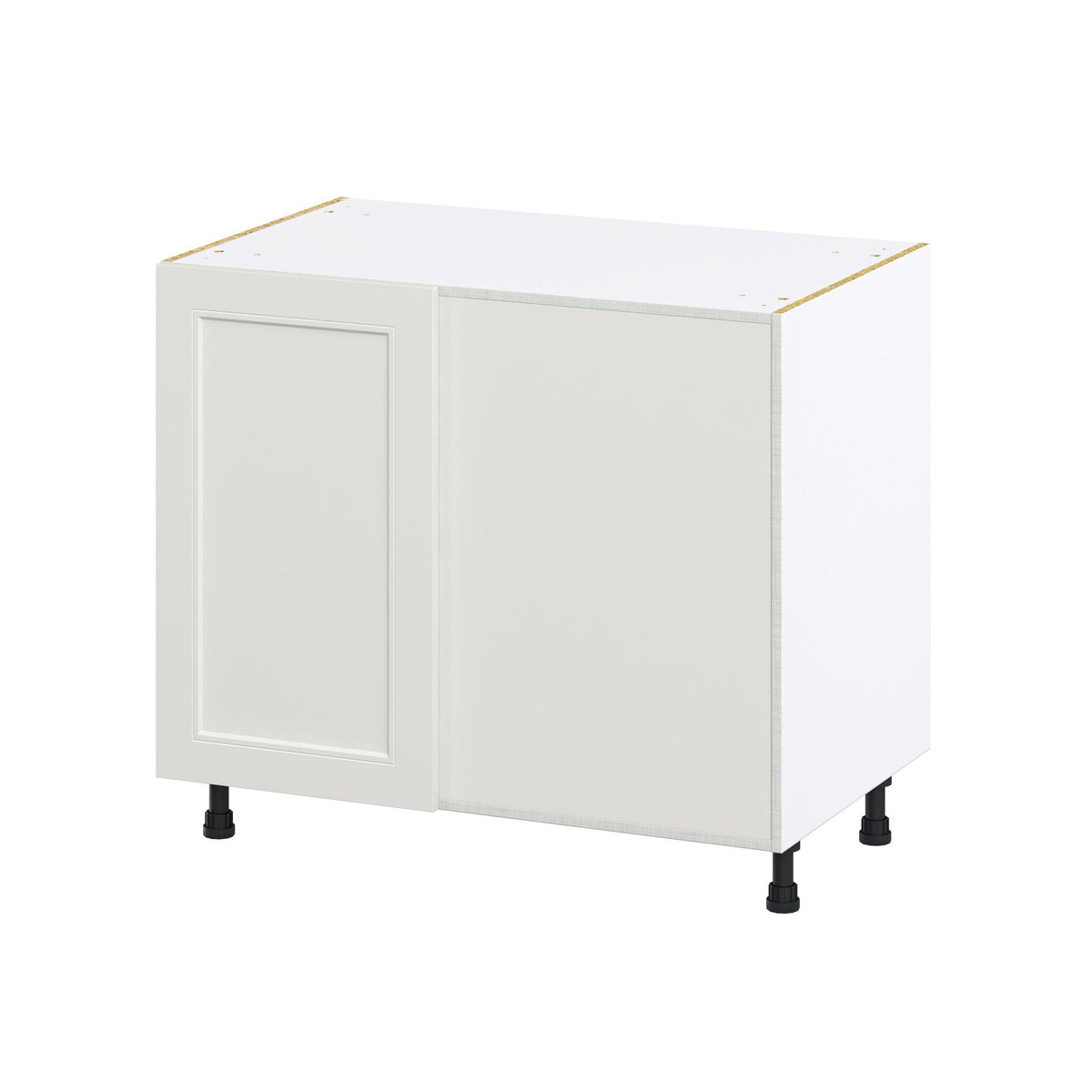 Hugo&Borg Belcourt 39-in W x 34.5-in H x 24-in D Gray Painted Blind Corner Base Fully Assembled Cabinet (Recessed Panel Shaker Style)