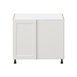 Hugo&Borg Belcourt 39-in W x 34.5-in H x 24-in D Gray Painted Blind Corner Base Fully Assembled Cabinet (Recessed Panel Shaker Style)
