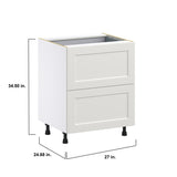 Hugo&Borg Belcourt 27-in W x 34.5-in H x 24-in D Gray Painted 3-Drawer Base Fully Assembled Cabinet (Recessed Panel Style)