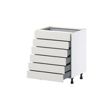 Hugo&Borg Belcourt 27-in W x 34.5-in H x 24-in D Gray Painted 6-Drawer Base Fully Assembled Cabinet (Recessed Panel Style)