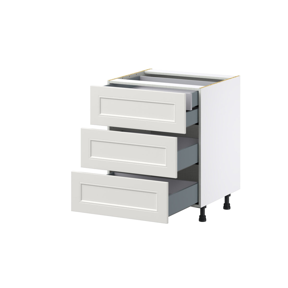 Hugo&Borg Belcourt 27-in W x 34.5-in H x 24-in D Gray Painted 4-Drawer Base Fully Assembled Cabinet (Recessed Panel Style)