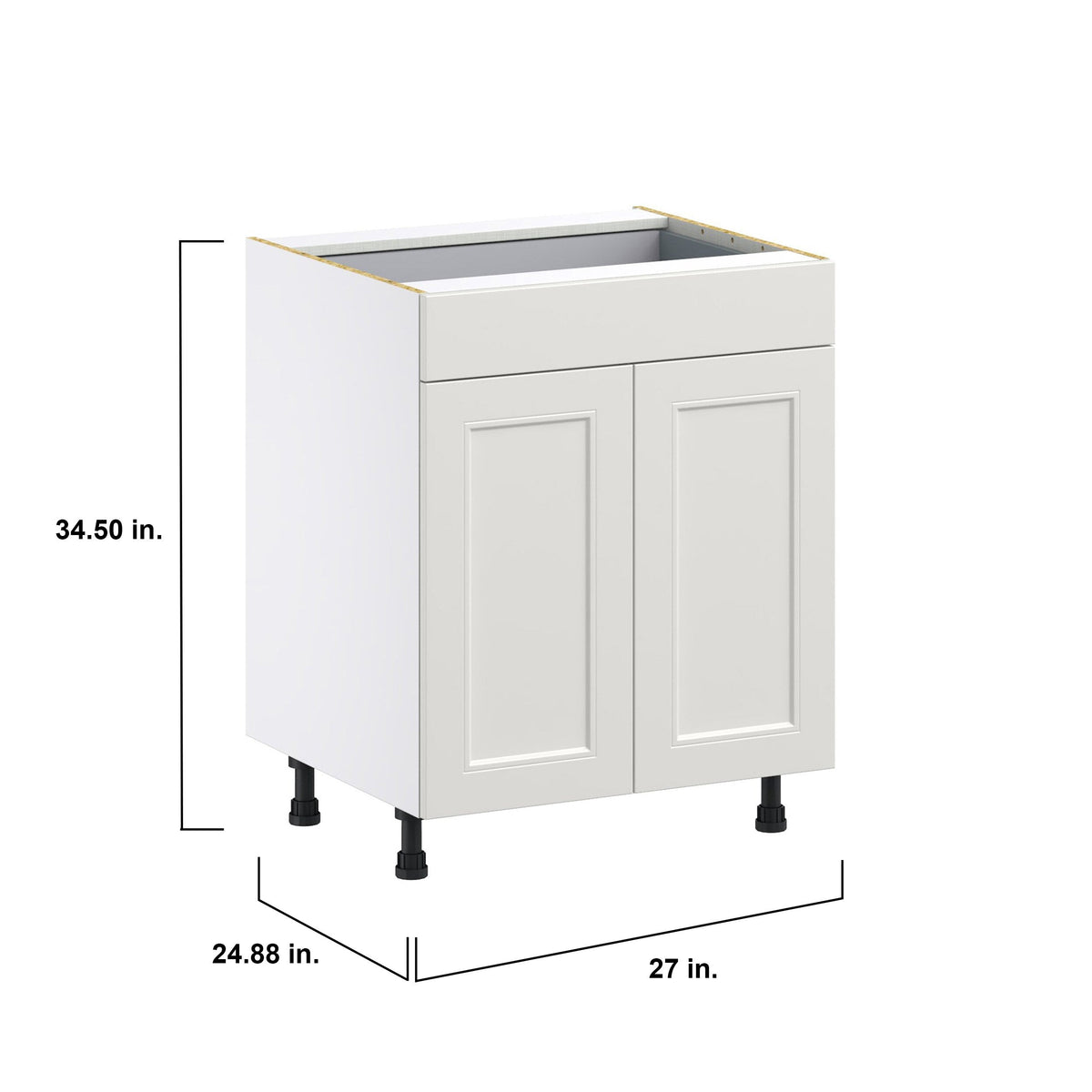 Hugo&Borg Belcourt 27-in W x 34.5-in H x 24-in D Gray Painted 1-Drawer Base Fully Assembled Cabinet (Recessed Panel Shaker Style)