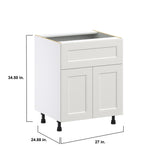 Hugo&Borg Belcourt 27-in W x 34.5-in H x 25-in D Gray Painted 1-Drawer Base Fully Assembled Cabinet (Recessed Panel Shaker Style)