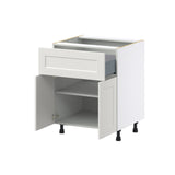Hugo&Borg Belcourt 27-in W x 34.5-in H x 25-in D Gray Painted 1-Drawer Base Fully Assembled Cabinet (Recessed Panel Shaker Style)