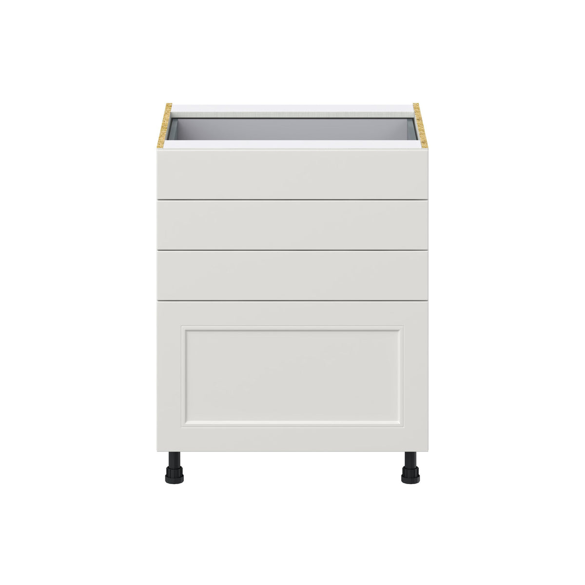 Hugo&Borg Belcourt 27-in W x 34.5-in H x 24-in D Gray Painted 4-Drawer Base Fully Assembled Cabinet (Recessed Panel Style)