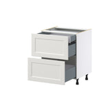 Hugo&Borg Belcourt 27-in W x 34.5-in H x 24-in D Gray Painted 3-Drawer Base Fully Assembled Cabinet (Recessed Panel Style)