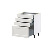 Hugo&Borg Belcourt 27-in W x 34.5-in H x 24-in D Gray Painted 4-Drawer Base Fully Assembled Cabinet (Recessed Panel Style)