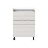Hugo&Borg Belcourt 27-in W x 34.5-in H x 24-in D Gray Painted 6-Drawer Base Fully Assembled Cabinet (Recessed Panel Style)
