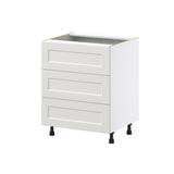 Hugo&Borg Belcourt 27-in W x 34.5-in H x 24-in D Gray Painted 3-Drawer Base Fully Assembled Cabinet (Recessed Panel Style)