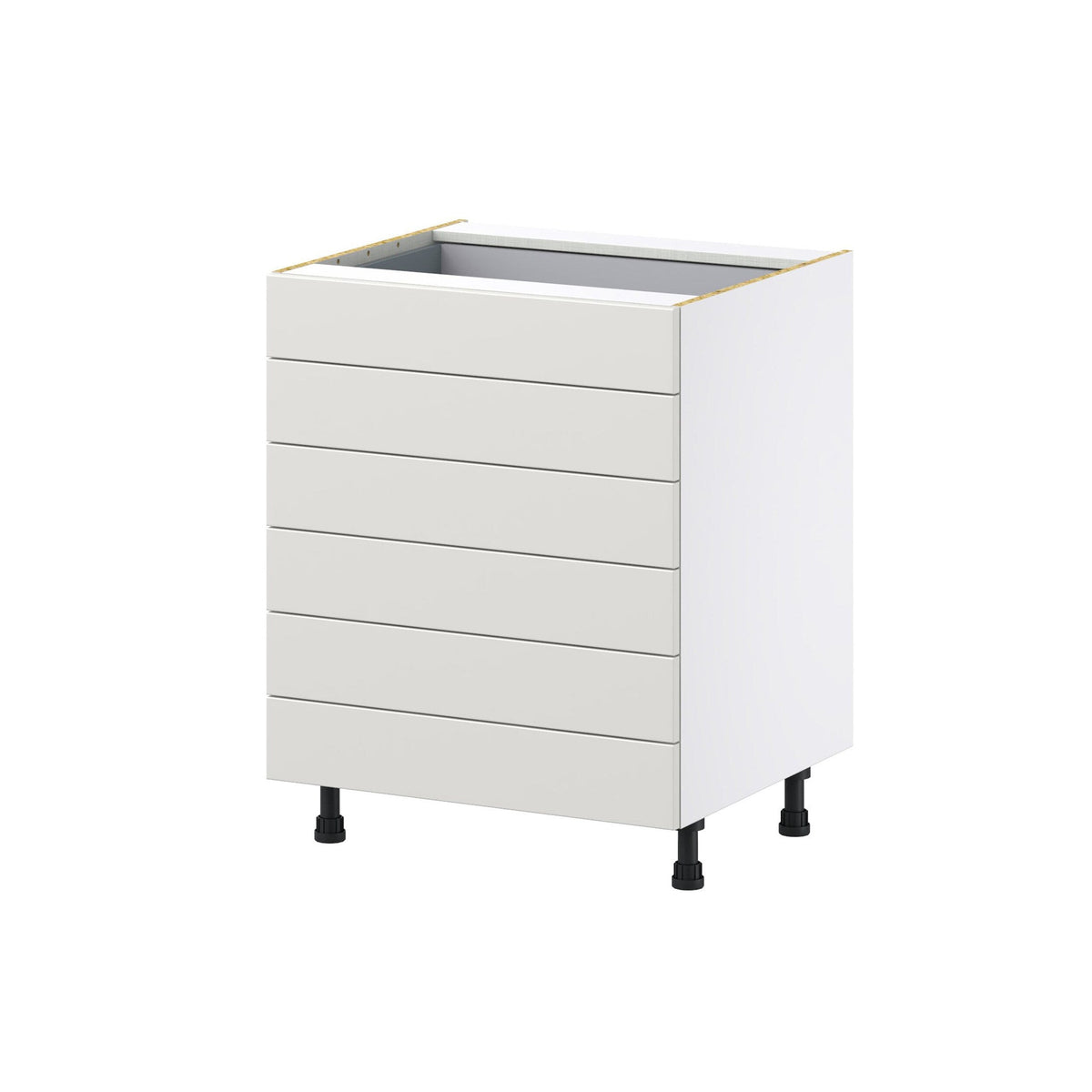 Hugo&Borg Belcourt 27-in W x 34.5-in H x 24-in D Gray Painted 6-Drawer Base Fully Assembled Cabinet (Recessed Panel Style)