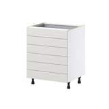 Hugo&Borg Belcourt 27-in W x 34.5-in H x 24-in D Gray Painted 6-Drawer Base Fully Assembled Cabinet (Recessed Panel Style)
