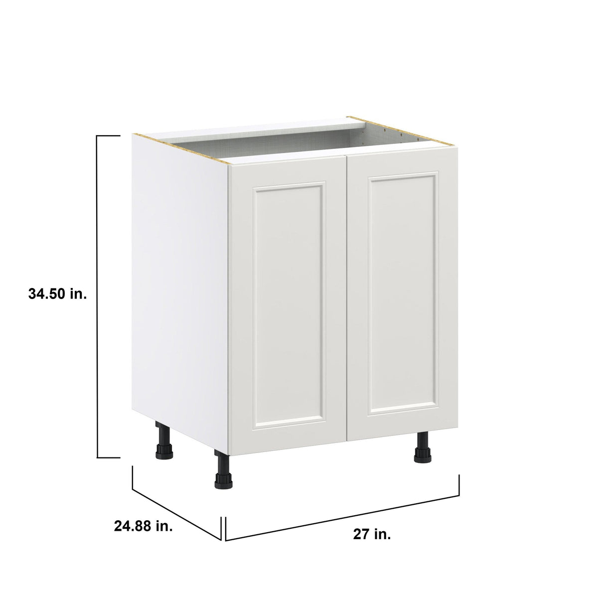Hugo&Borg Belcourt 27-in W x 34.5-in H x 24-in D Gray Painted Sink Base Fully Assembled Cabinet (Recessed Panel Shaker Style)
