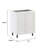 Hugo&Borg Belcourt 27-in W x 34.5-in H x 24-in D Gray Painted Sink Base Fully Assembled Cabinet (Recessed Panel Shaker Style)