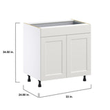 Hugo&Borg Belcourt 33-in W x 34.5-in H x 24-in D Gray Painted 1-Drawer Base Fully Assembled Cabinet (Recessed Panel Shaker Style)