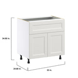 Hugo&Borg Belcourt 33-in W x 34.5-in H x 25-in D Gray Painted 1-Drawer Base Fully Assembled Cabinet (Recessed Panel Shaker Style)