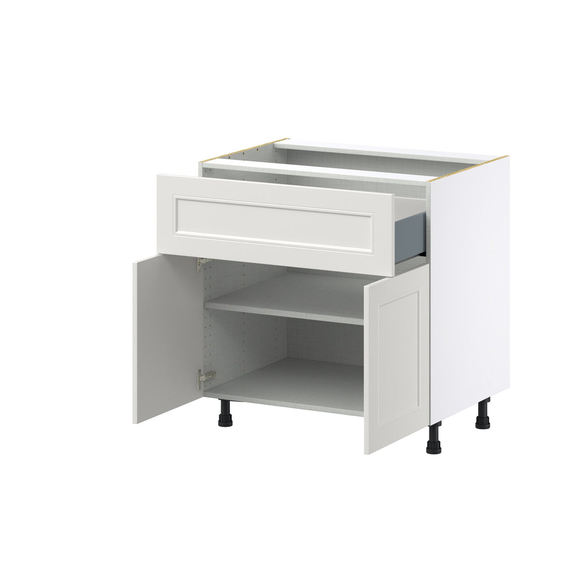 Hugo&Borg Belcourt 33-in W x 34.5-in H x 25-in D Gray Painted 1-Drawer Base Fully Assembled Cabinet (Recessed Panel Shaker Style)