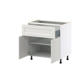 Hugo&Borg Belcourt 33-in W x 34.5-in H x 25-in D Gray Painted 1-Drawer Base Fully Assembled Cabinet (Recessed Panel Shaker Style)