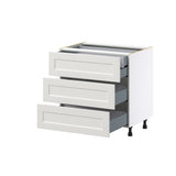 Hugo&Borg Belcourt 33-in W x 34.5-in H x 24-in D Gray Painted 4-Drawer Base Fully Assembled Cabinet (Recessed Panel Style)