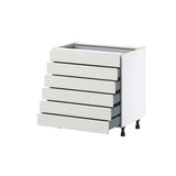 Hugo&Borg Belcourt 33-in W x 34.5-in H x 24-in D Gray Painted 6-Drawer Base Fully Assembled Cabinet (Recessed Panel Style)